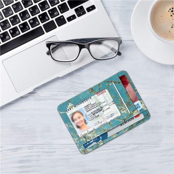 Slim Minimalist Front Pocket Wallet, RFID Blocking Credit Card Holder Card Cases - Picture 7 of 8